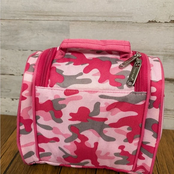 Tupperware Pink and Gray Camouflage Lunch Box Girls with Accessories - Picture 4 of 8